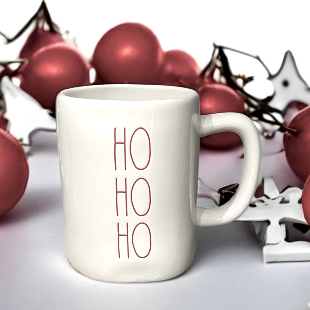 NWT RAE DUNN HO HO HO Christmas Large Ceramic Mug Festive Celebrate